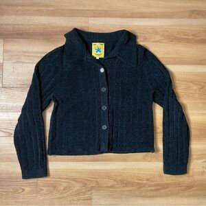 UNIF cropped black knit sweater